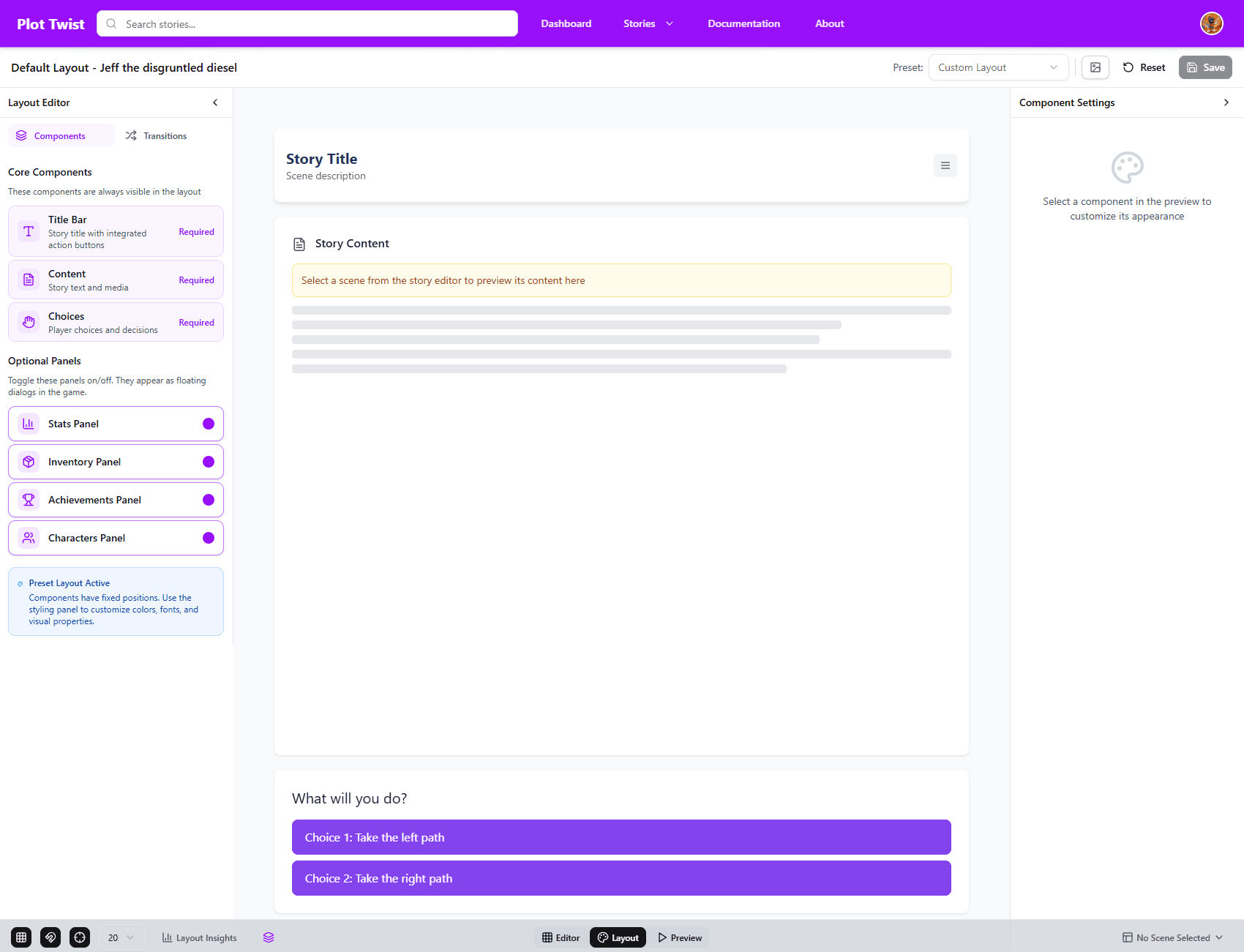 PlotTwist Visual Layout Editor
